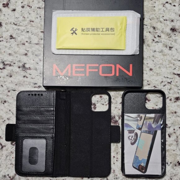 MEFON iPhone 14 Plus Detachable 2 in 1 Leather Wallet Folio Flip Case - Picture 1 of 7